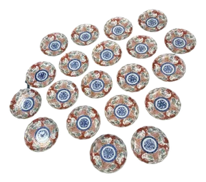 Edo Imari Porcelain Plates, Set of 20