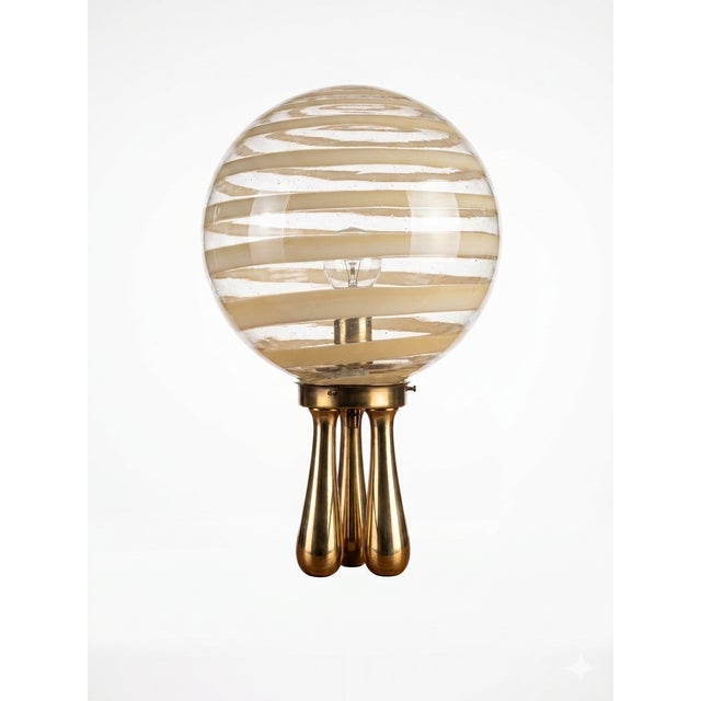 Large Swirl Murano Glass Table Lamp, 1970s For Sale - Image 6 of 6