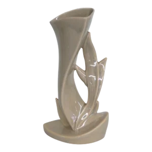 Roseville 1004-9 Mayfair Mid Century Art Deco Tan Pottery Ceramic Vase