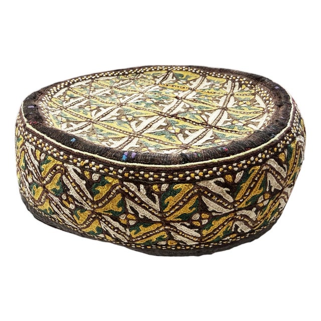 Tribal Mid-1900's Central Asian Hand Made Afghan-Turkmen Cap For Sale