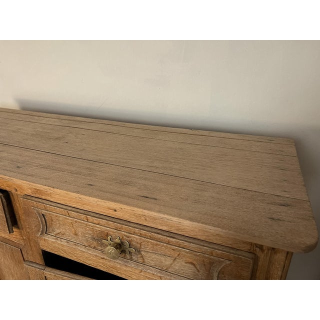 Antique French Provincial Bleached Oak Buffet For Sale - Image 10 of 13