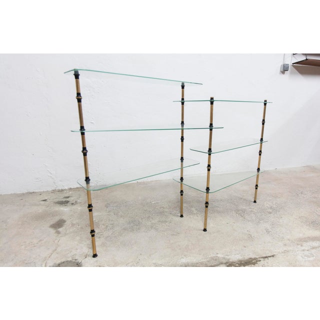 Black Glass and Brass Pastry Display Shelf, 1950s For Sale - Image 8 of 18
