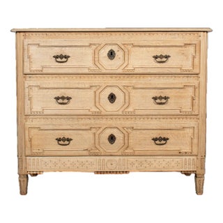 Mid-19th Century French Louis XVI Style Bleached Oak Neoclassical Commode For Sale