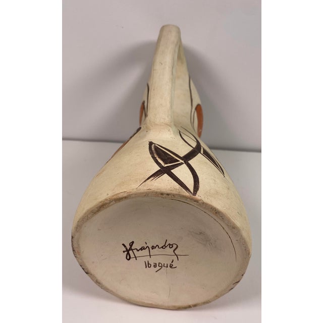 Vintage Colombian Modernist Ceramic Pitcher Vase by Julio Fajardo of Ibagué – Figural Modigliani Style Art Pottery A...