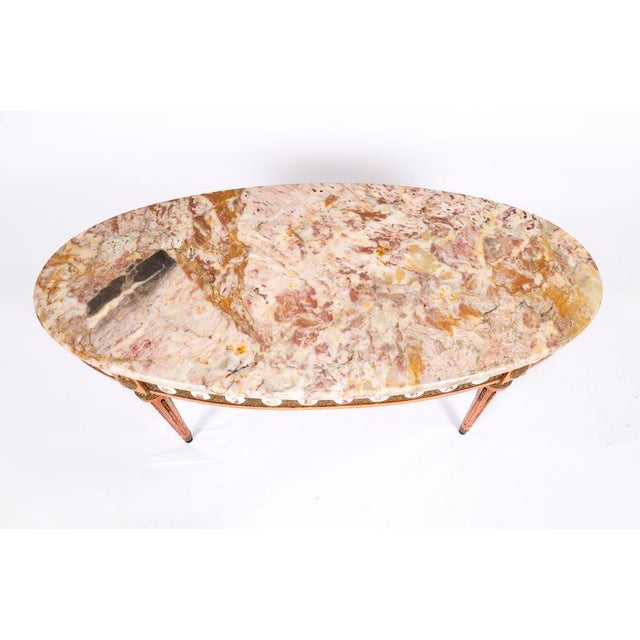 Vintage French Giltwood Coffee Table with Marble Top, 1950s For Sale - Image 9 of 18