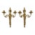 French Neoclassical Style Bronze/Brass Two-Arm Wall Sconces Set of 2 For Sale
