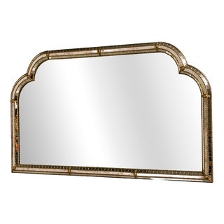 Large Spanish Gilt Brass and Smoked Mirror, 1980s For Sale