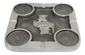 Large Bruce Fox Large Collectible Cast Aluminum Square Cigar Ashtray