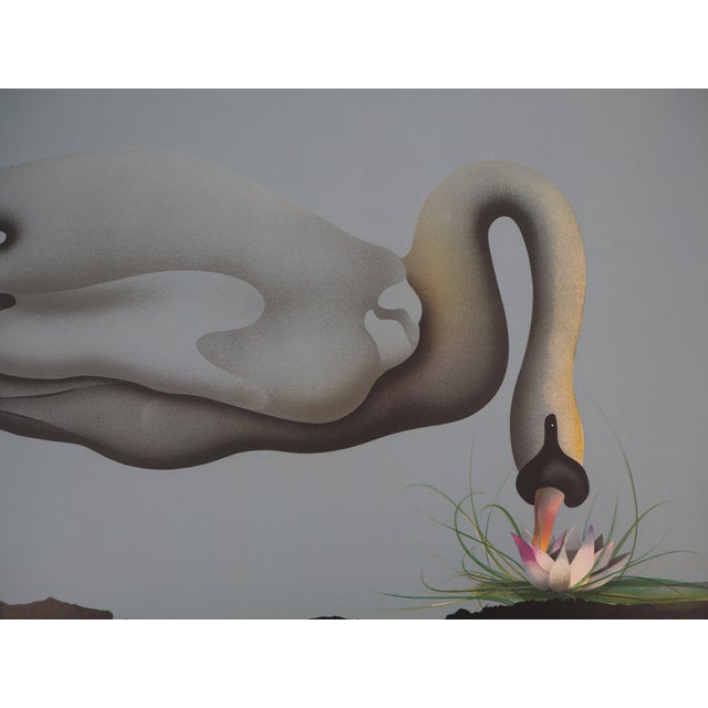 Jean-Paul Donadini (1951) The Swan and the Water Lily Original color lithograph Signed in pencil Marked as Artist's Proof...
