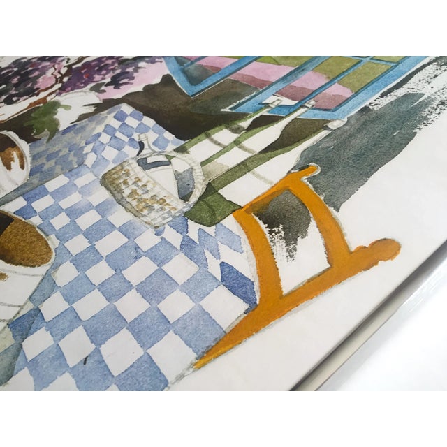 Noal Betts Vintage 1980's " California Wine Country " Lithograph Print Framed Travel Poster For Sale - Image 9 of 13