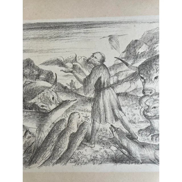 Printmaking Materials Francis Preaches to the Animals (Saint Francis of Assisi) Lithograph by Walter Teutsch (German/Romanian, 1883–1964) c.1924 For Sale - Image 7 of 10