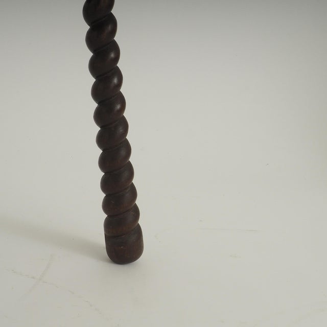 Charles Dudouyt French Oak Tripod Side Table attributed to Charles Dudouyt, 1950s For Sale - Image 4 of 18