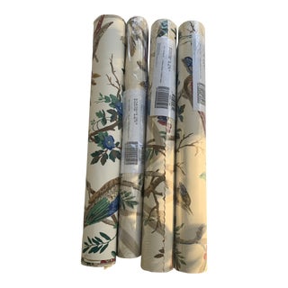 Vintage Thibaut Botanical Wallpaper Rolls - 2 Double Rolls & 2 Single Rolls For Sale