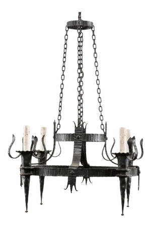 Mid 20th Century French Chandelier With Torch Lights