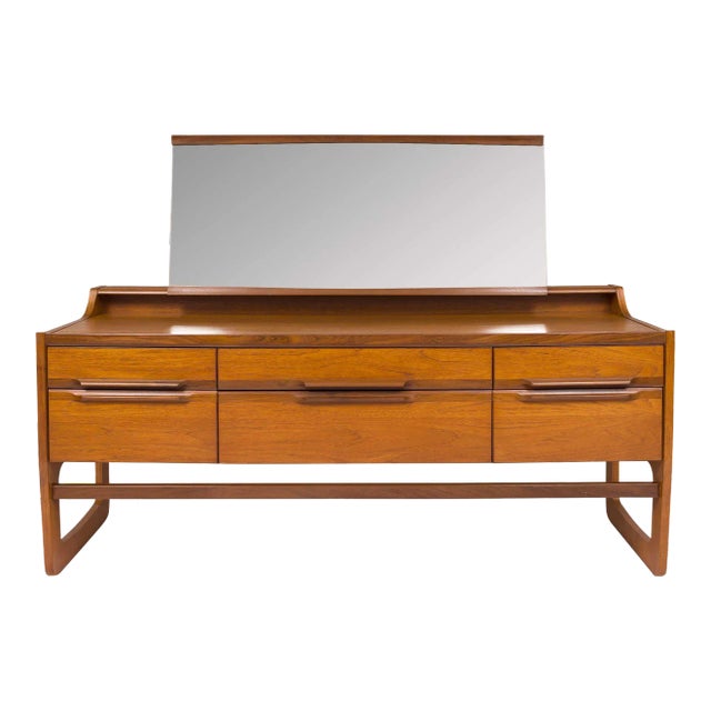Vintage Mid-Century G-Plan Lowboy Dresser With Vanity For Sale