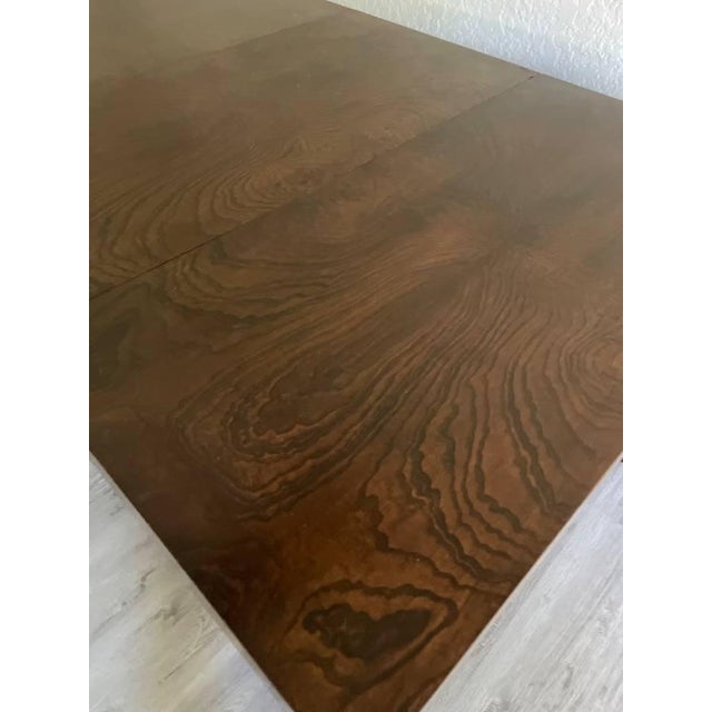 1970s Attributed to Milo Baughman for Thayer Coggin Monumental Burl Dining Table For Sale - Image 11 of 12