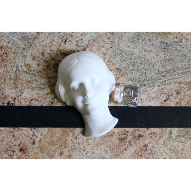 Erik Hoglund for Kosta Boda Small Glass Face Sculpture For Sale - Image 6 of 8
