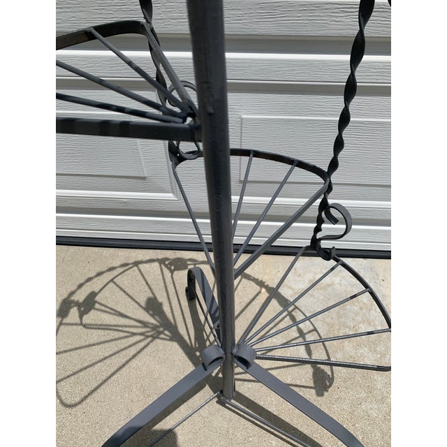 Vintage Wrought Iron Spiral Plant Stand Chairish