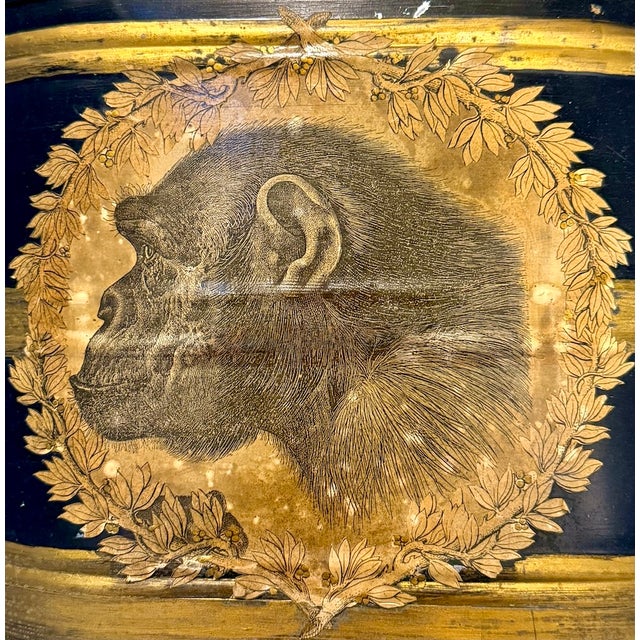 Vintage Singerie (Monkey) Tole Cachepot For Sale In Atlanta - Image 6 of 8