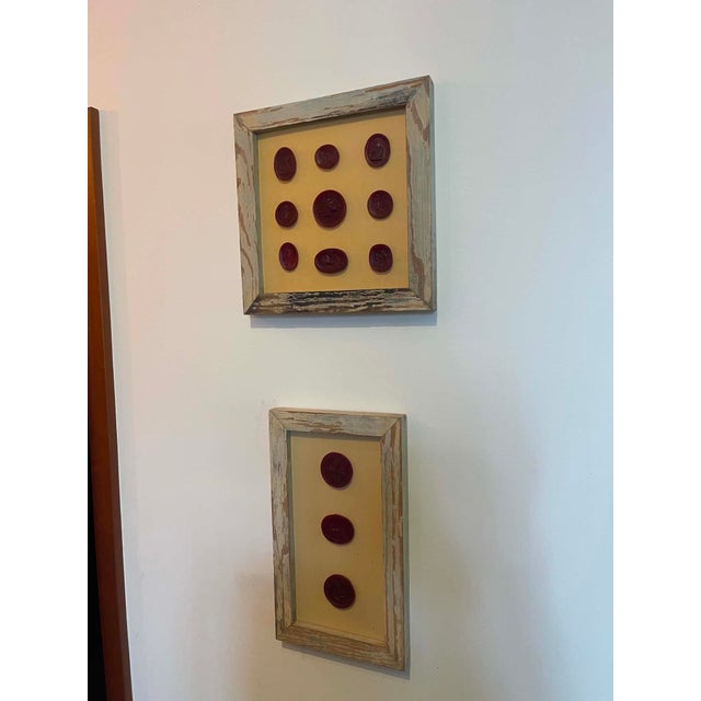 Italian Wax Intaglios in 1880s Pine Frame For Sale - Image 10 of 10