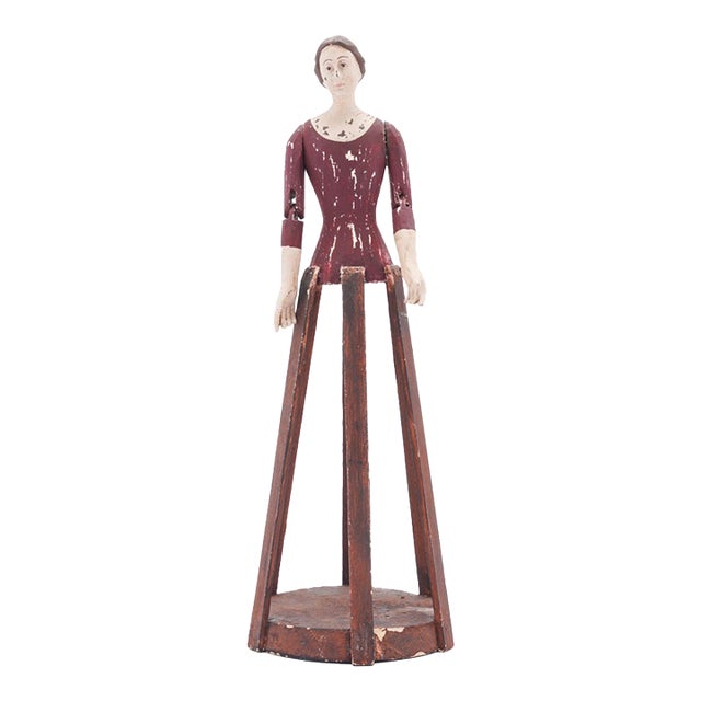 French Folk Art / Santos Cage Doll With Articulated Arms, 1800-25 For Sale