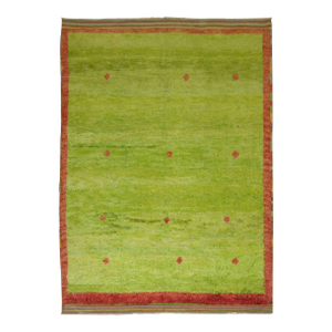 Lime Green Vintage Turkish Tulu Pile Rug