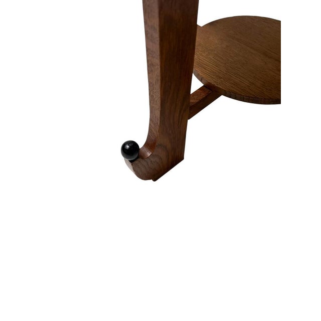 Art Deco Amsterdamse School Oak Side Table, 1920s For Sale - Image 6 of 8
