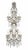 An exquisite pair of mid-20th century Italian wall sconces, masterfully crafted with intricate metalwork and adorned with...