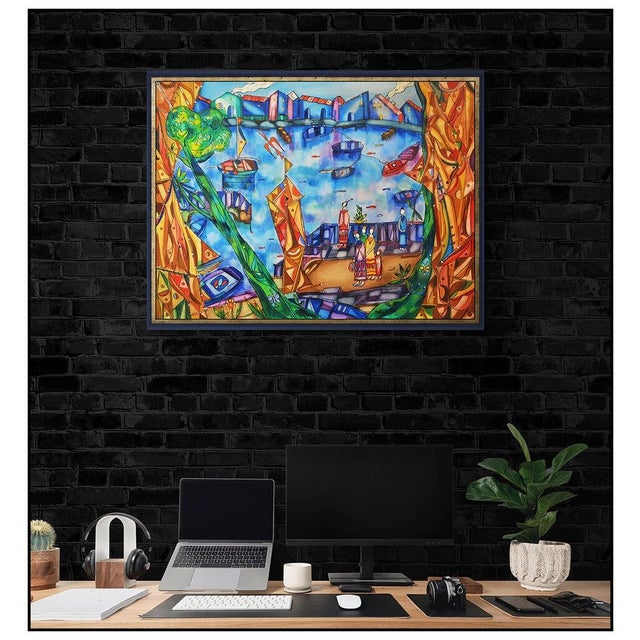 Message us to inquire about custom framing options! (Included for free with every purchase) The artwork here, "Marina", is...