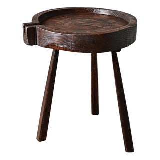 French 19th Century Pine & Oak Cheese Press Side Table For Sale