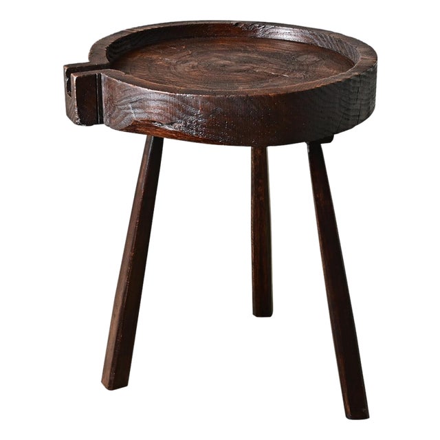 French 19th Century Pine & Oak Cheese Press Side Table For Sale