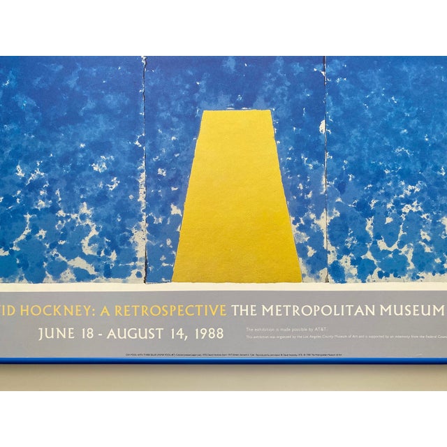David Hockney Vintage 1988 Pop Art Lithograph Print Framed Museum Exhibition Poster " Day Pool With Three Blues ( Paper Pool #7 ) " 1978 For Sale - Image 10 of 17