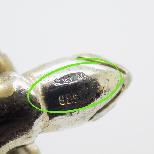 Metal Vintage Italian Handmade Sterling Silver 925 Enameled Turtle Figurine from Saturno, 1980s For Sale - Image 7 of 12