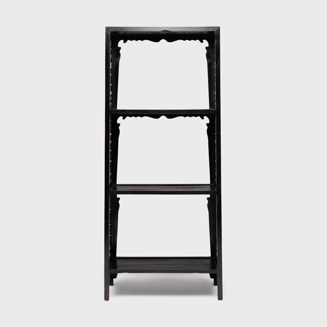 Pair of Antique Chinese Cartouche Collector's Shelves, 19th Century For Sale - Image 4 of 6