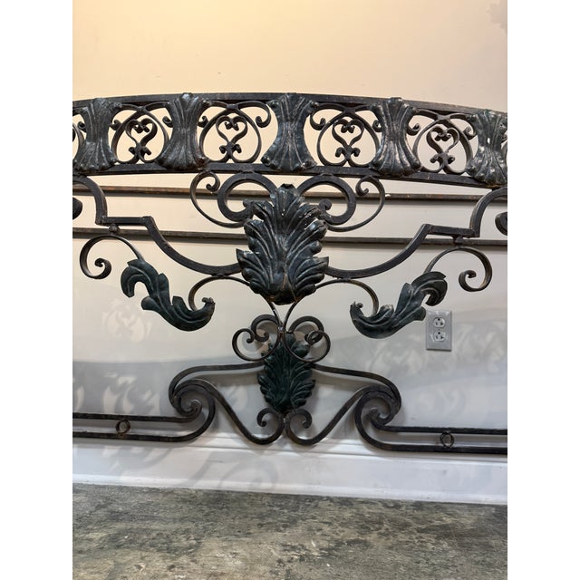Art Deco Early 20th Century Art Deco Ornate Wrought Iron Console Table For Sale - Image 3 of 7