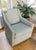 C.R. Laine Furniture C. R. Laine Kendrick Swivel Chair 545-05sw in Thibaut Everly Spa Blue For Sale - Image 4 of 18