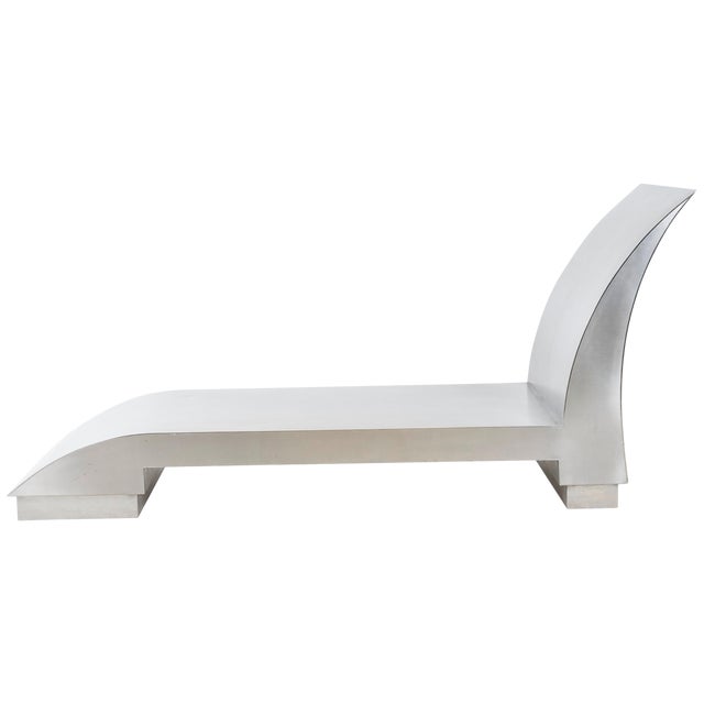Stainless Steel Chaise Lounge, Style of Maria Pergay For Sale