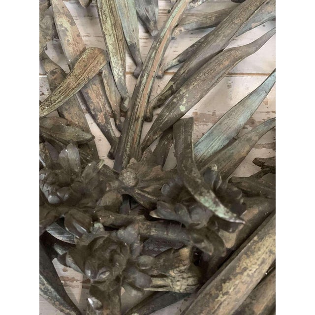 Metal French Bronze Decorative Floral Wreath, 1920s For Sale - Image 7 of 14