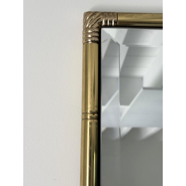 Hollywood Regency Brass Wall Mirror, 1960s For Sale - Image 6 of 10