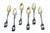 Silver Coffee Spoons with Seashell Relief Handles and Golden Shells, Set of 6 For Sale - Image 3 of 3