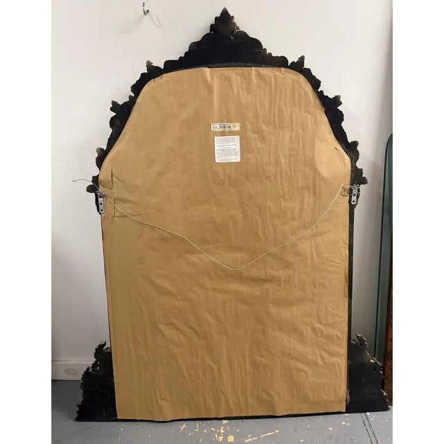 Neoclassical Revival Champagne Gold Large Mirror With Urn and Floral Pediment For Sale - Image 11 of 12