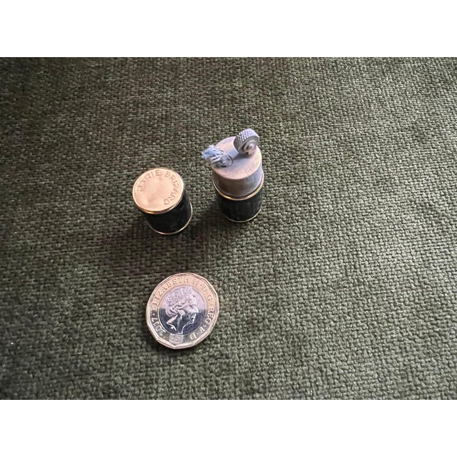 Black Rare mini Lipstick QUART DE TOUR, France, Vintage Snake Skin Petrol Lighter For Sale - Image 8 of 12