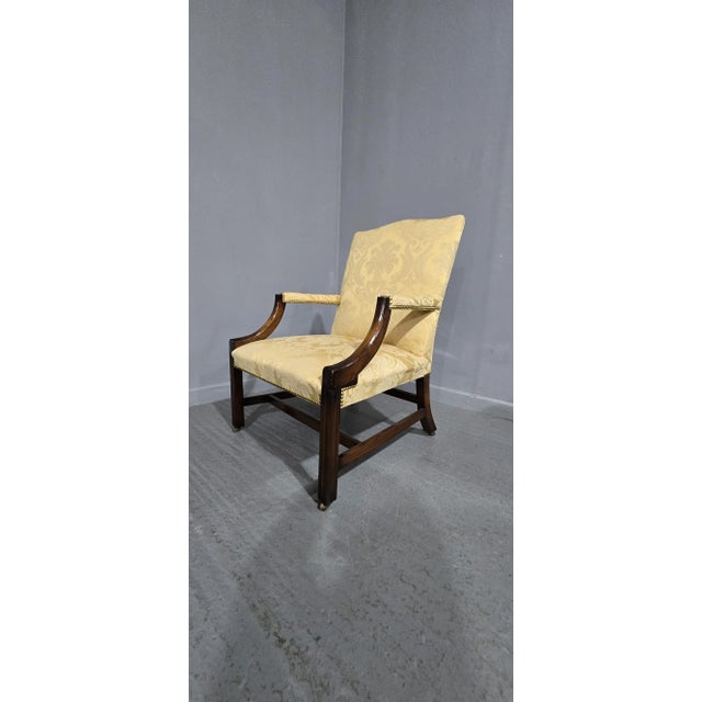 1910s Antique Georgian Gainsborough Library Chair, 1910 For Sale - Image 5 of 8