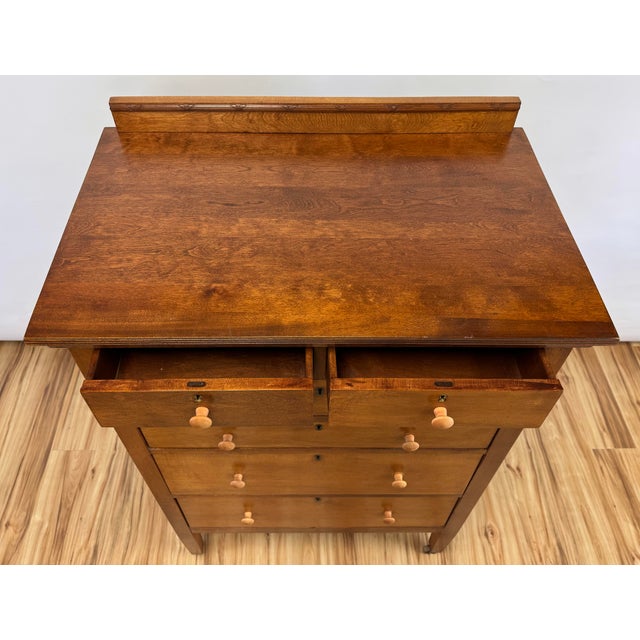 Vintage Tallboy Pine Six Drawer Dresser For Sale - Image 4 of 10