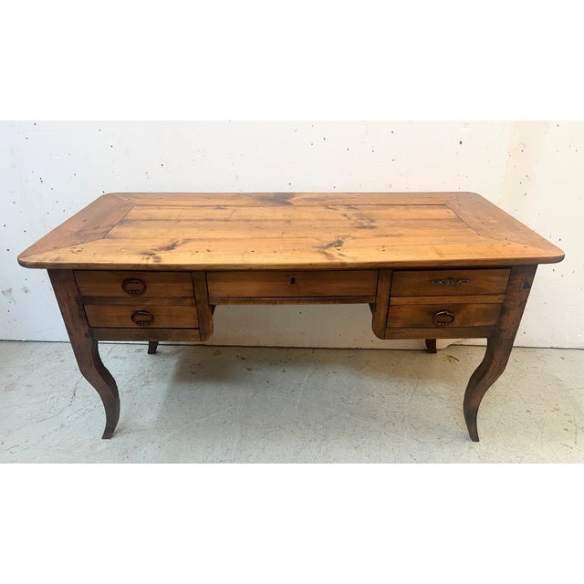 Marquetry Provincial Desk in Cherrywood For Sale - Image 18 of 18