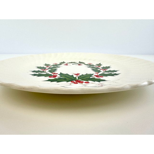 Ceramic Vintage Mid Century Scio Holly Christmas Dinner Plates, Set of 12 For Sale - Image 7 of 11