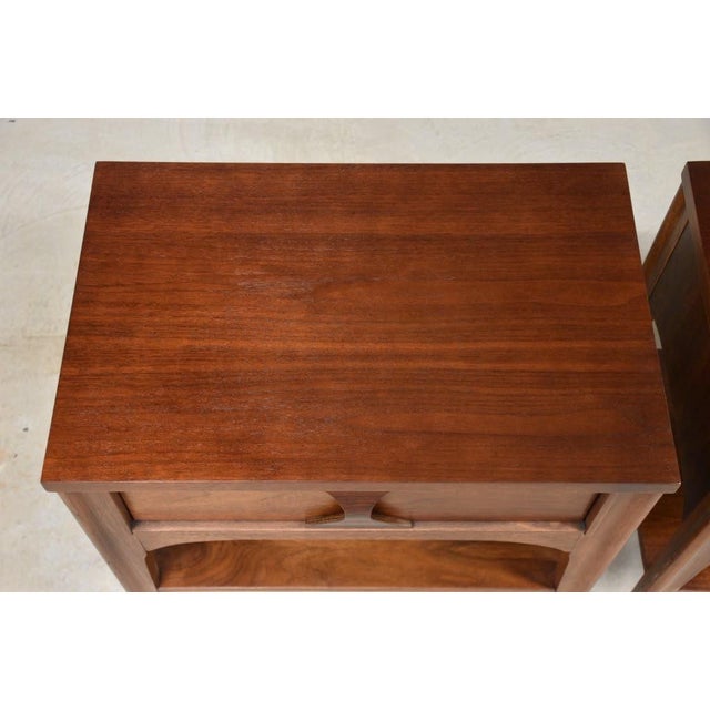1960s Refinished Walnut and Rosewood King Nightstands by Kent Coffey Perspecta - A Pair For Sale - Image 9 of 10