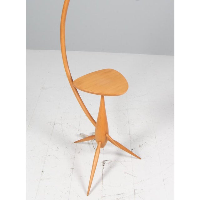 Important floor lamp model "Bridge" by Danish designer Severin Hansen made at Haslev Furniture in the 1950s. The lamp base...