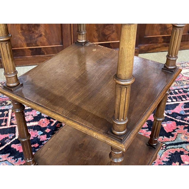 Early 20th Century Henri II Style Walnut Side Table with Marble Top For Sale - Image 5 of 11