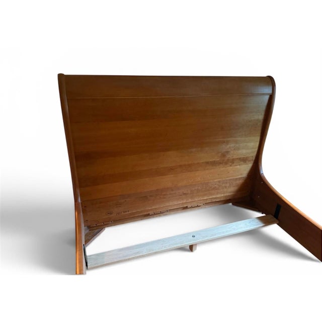 Stickley Stickley LaRochelle Queen Sleigh Bed; Solid Cherry; Stickley Marking; Discontinued; Highly Collectible For Sale - Image 4 of 15